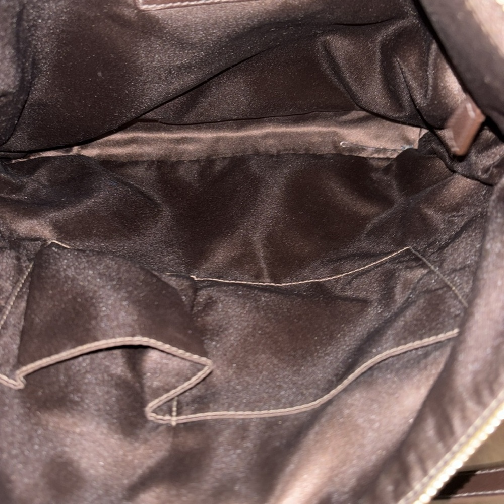 Coach Brown and Cream Signature Shoulder Large Bag - Picture 12 of 13